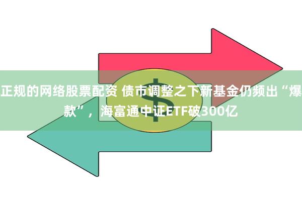 正规的网络股票配资 债市调整之下新基金仍频出“爆款”，海富通中证ETF破300亿