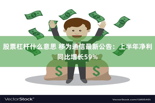 股票杠杆什么意思 移为通信最新公告：上半年净利同比增长59%